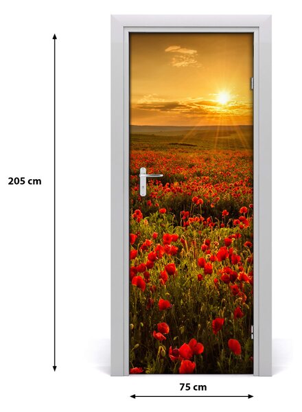 Fototapeta na dvere krajina pole makov 75x205 cm