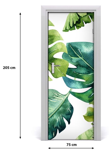 Samolepiace fototapety na dvere tropické lístia 75x205 cm