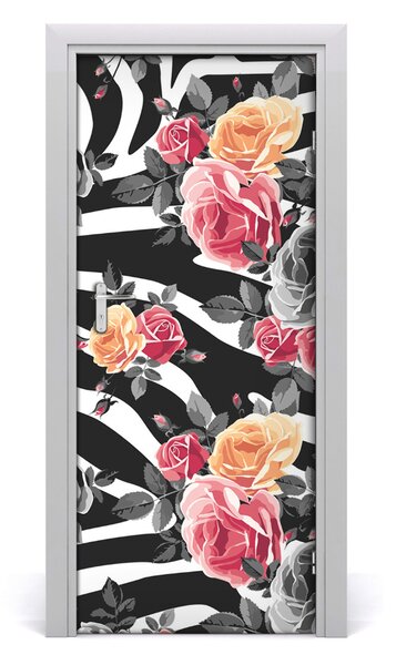 Samolepiace fototapety na dvere ruže zebra 85x205 cm