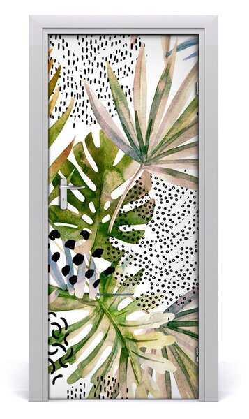 Samolepiace fototapety na dvere tropické lístia 85x205 cm