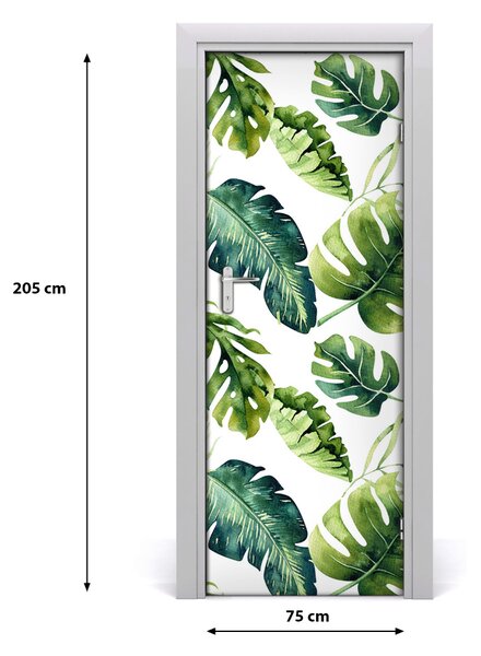 Samolepiace fototapety na dvere tropické lístia 75x205 cm