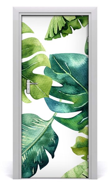 Samolepiace fototapety na dvere tropické lístia 85x205 cm