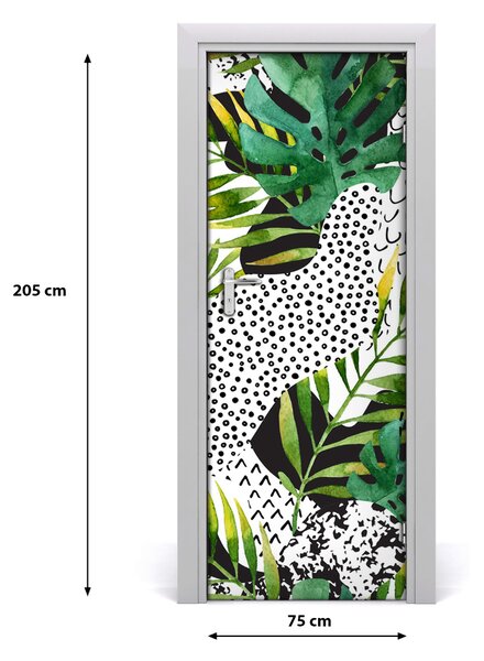 Samolepiace fototapety na dvere tropické lístia 75x205 cm