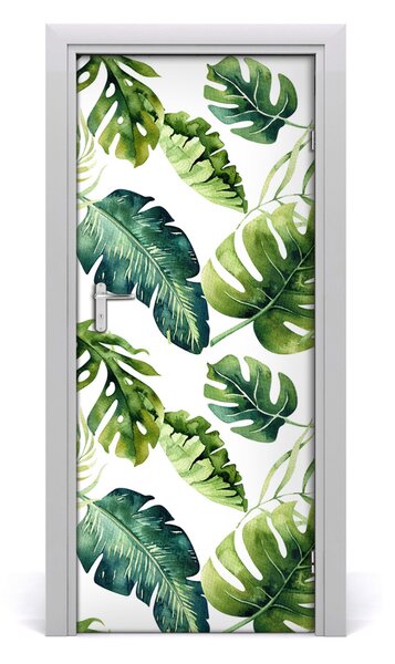 Samolepiace fototapety na dvere tropické lístia 85x205 cm