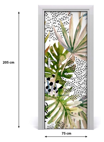 Samolepiace fototapety na dvere tropické lístia 75x205 cm
