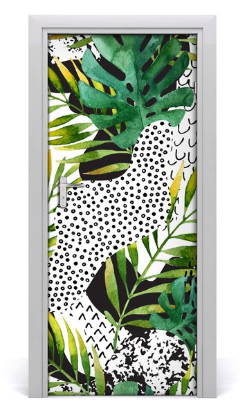 Samolepiace fototapety na dvere tropické lístia 85x205 cm