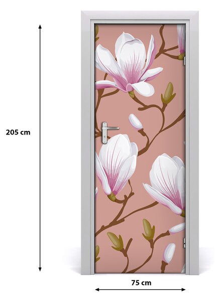 Samolepiace fototapety na dvere magnólia 75x205 cm
