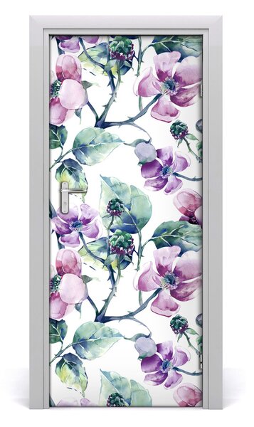 Samolepiace fototapety na dvere kvety černice 85x205 cm