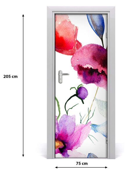 Samolepiace fototapety na dvere mak 75x205 cm