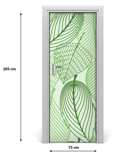 Samolepiace fototapety na dvere zelené lístie 75x205 cm