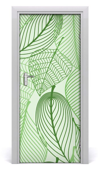 Samolepiace fototapety na dvere zelené lístie 85x205 cm