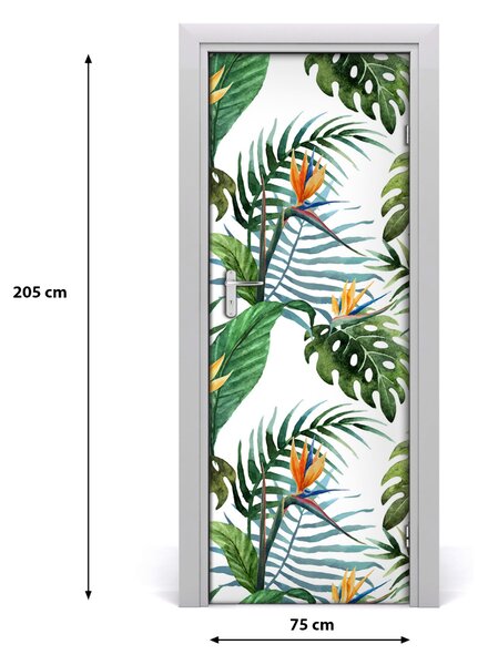 Samolepiace fototapety na dvere tropické lístia 75x205 cm