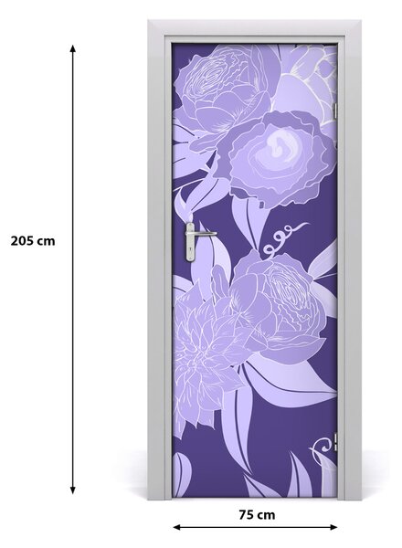 Samolepiace fototapety na dvere kvetinový vzor 75x205 cm