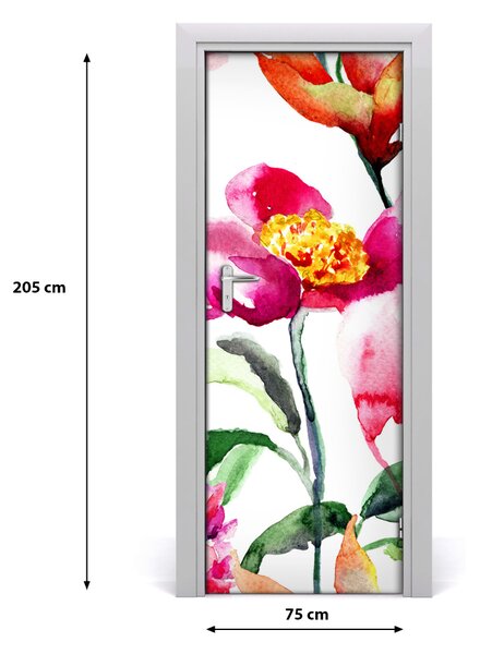 Samolepiace fototapety na dvere poľné kvety 75x205 cm