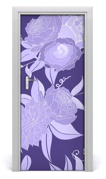 Samolepiace fototapety na dvere kvetinový vzor 85x205 cm