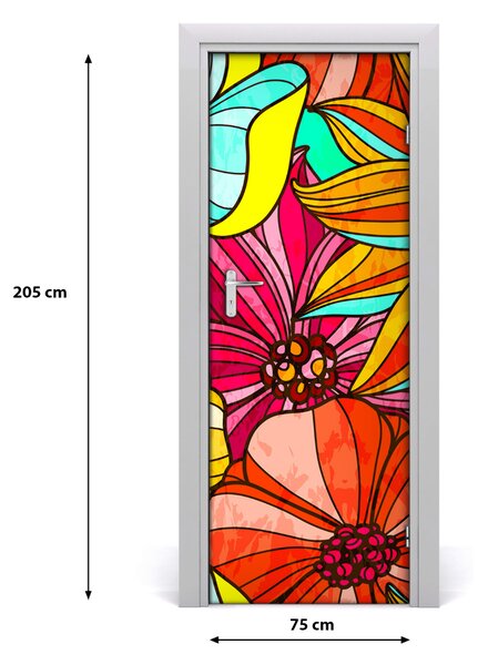 Samolepiace fototapety na dvere Kolorowe kvety 75x205 cm
