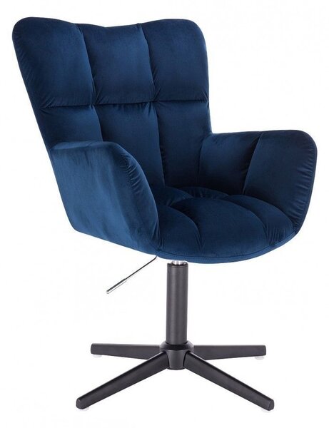 LuxuryForm DESIGN Kreslo AURORA VELUR na čiernom kríži - modré