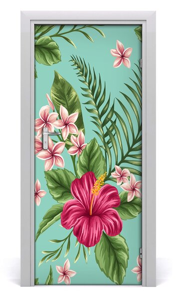 Samolepiace fototapety na dvere havajskej kvety 85x205 cm