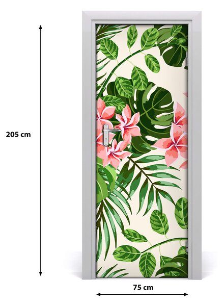 Samolepiace fototapety na dvere havajskej kvety 75x205 cm
