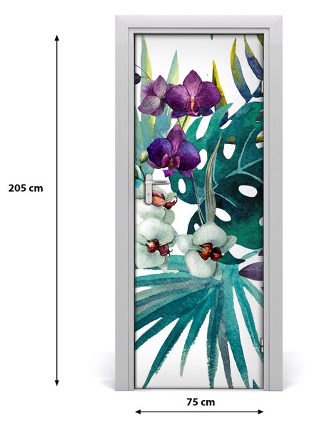 Samolepiace fototapety na dvere havajský vzor 75x205 cm