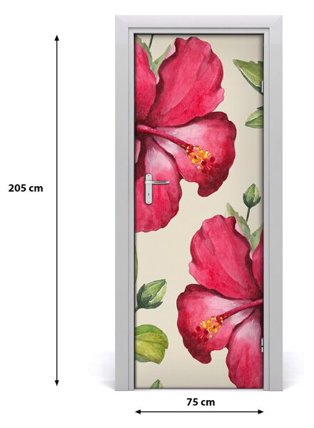 Samolepiace fototapety na dvere havajskej kvety 75x205 cm