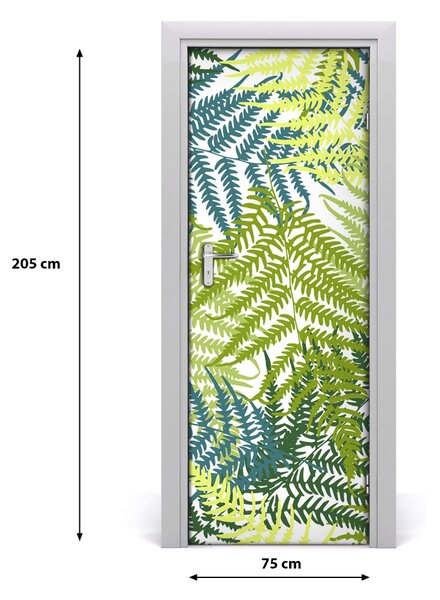 Samolepiace fototapety na dvere lístia paprade 75x205 cm