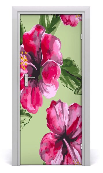 Samolepiace fototapety na dvere havajskej kvety 85x205 cm