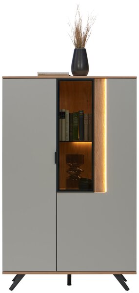 VYSOKÁ KOMODA, farba duba, svetlosivá, 92,9/136,6/42 cm Dieter Knoll - Komody