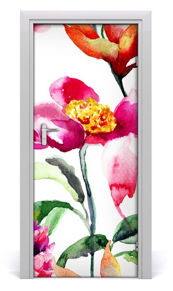 Samolepiace fototapety na dvere poľné kvety 85x205 cm