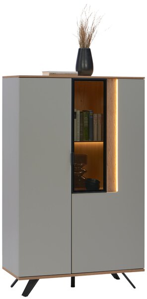 VYSOKÁ KOMODA, farba duba, svetlosivá, 92,9/136,6/42 cm Dieter Knoll - Komody