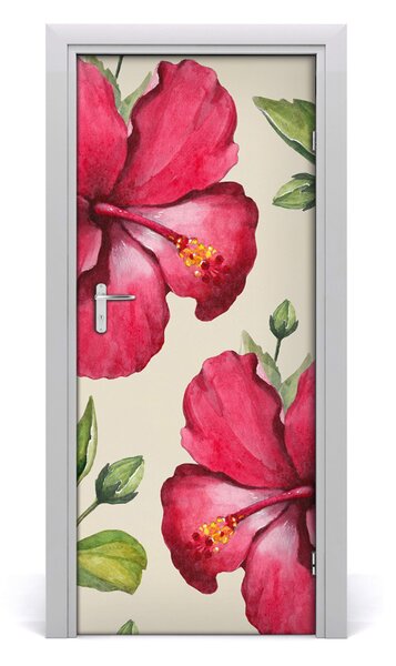 Samolepiace fototapety na dvere havajskej kvety 85x205 cm