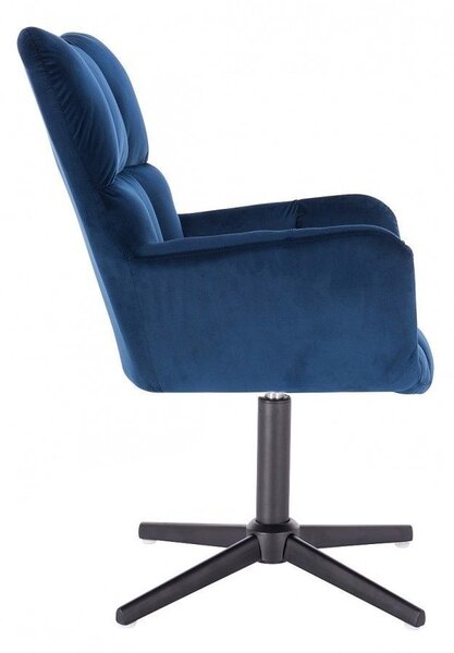 LuxuryForm DESIGN Kreslo AURORA VELUR na čiernom kríži - modré