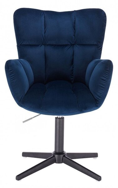 LuxuryForm DESIGN Kreslo AURORA VELUR na čiernom kríži - modré