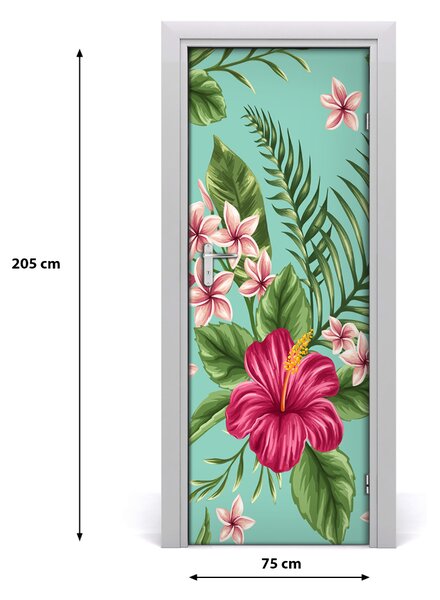 Samolepiace fototapety na dvere havajskej kvety 75x205 cm
