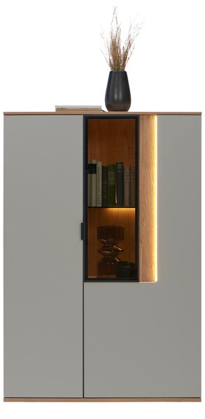 VYSOKÁ KOMODA, farba duba, svetlosivá, 92,9/136,6/42 cm Dieter Knoll - Komody