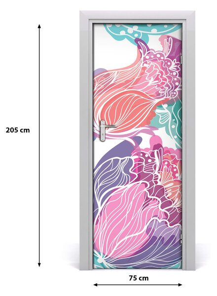 Samolepiace fototapety na dvere kvetinový vzor 75x205 cm