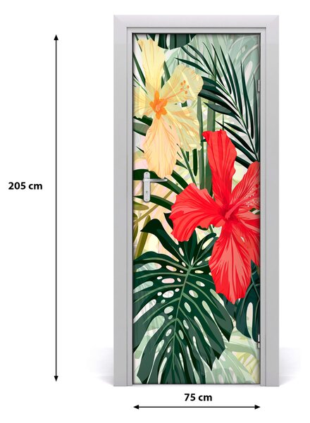 Samolepiace fototapety na dvere havajskej kvety 75x205 cm