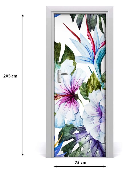 Samolepiace fototapety na dvere havajskej kvety 75x205 cm