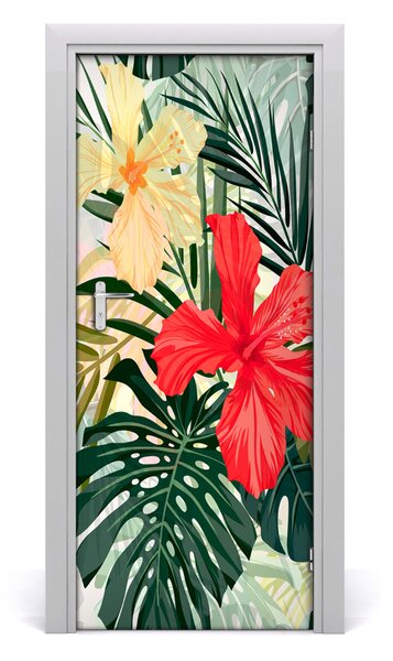Samolepiace fototapety na dvere havajskej kvety 85x205 cm