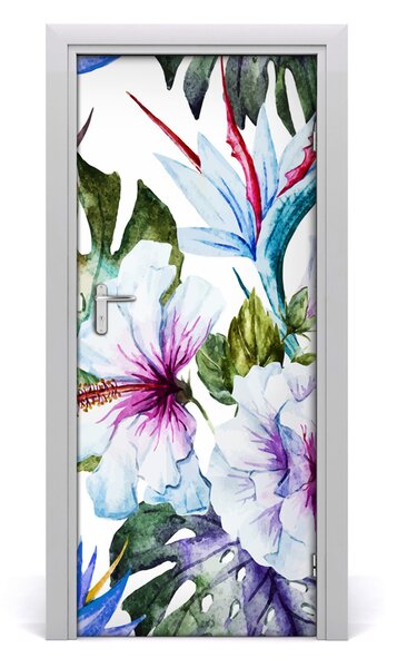 Samolepiace fototapety na dvere havajskej kvety 85x205 cm