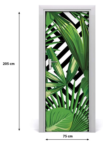 Samolepiace fototapety na dvere tropické lístia 75x205 cm