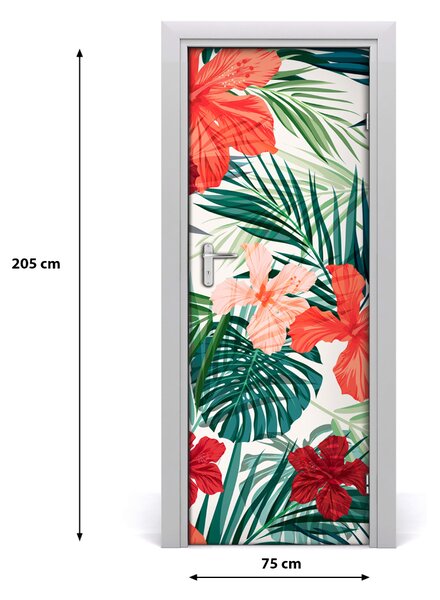 Samolepiace fototapety na dvere havajskej kvety 75x205 cm