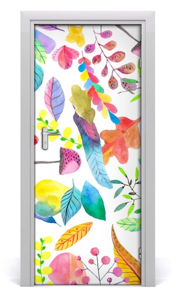 Samolepiace fototapety na dvere lístia a huby 85x205 cm