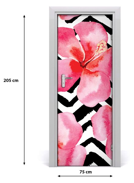 Samolepiace fototapety na dvere havajskej kvety 75x205 cm