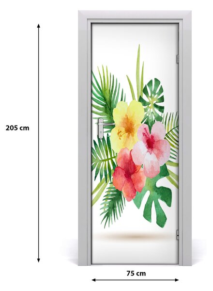 Samolepiace fototapety na dvere havajskej kvety 75x205 cm