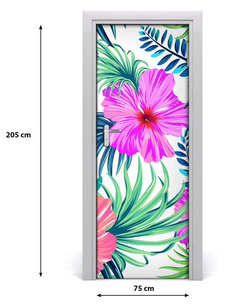 Samolepiace fototapety na dvere havajskej kvety 75x205 cm