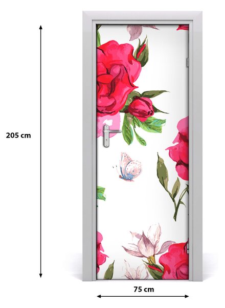 Samolepiace fototapety na dvere červená ruža 75x205 cm