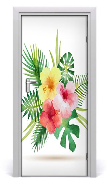 Samolepiace fototapety na dvere havajskej kvety 85x205 cm