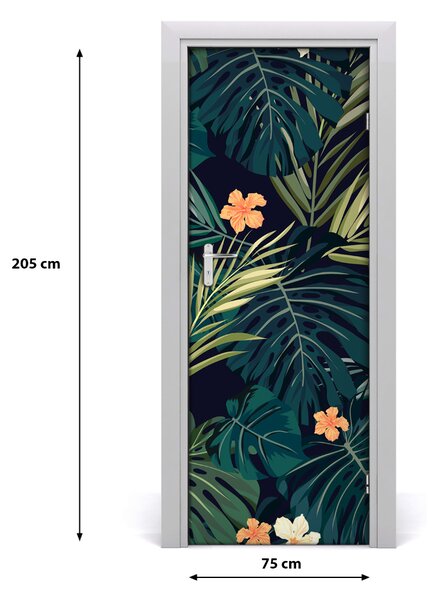 Samolepiace fototapety na dvere havajskej kvety 75x205 cm