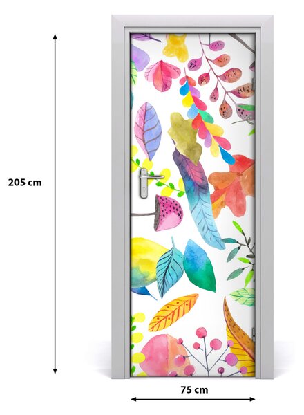 Samolepiace fototapety na dvere lístia a huby 75x205 cm